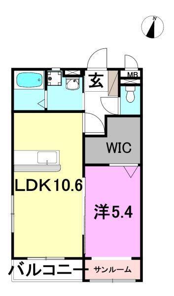 松山市湯渡町のマンションの間取り