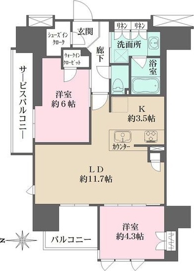 名古屋市中村区則武本通のマンションの間取り