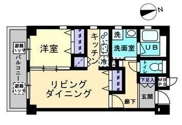 高松市旅篭町のマンションの間取り