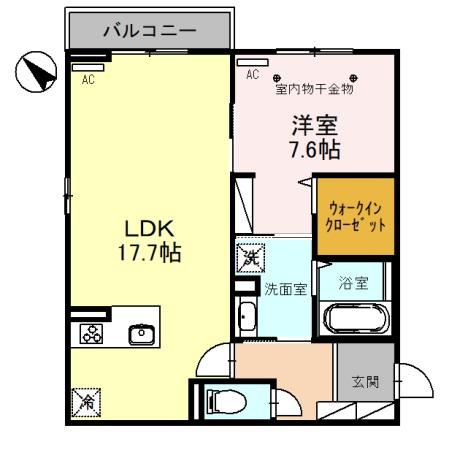 富山市牛島町のアパートの間取り