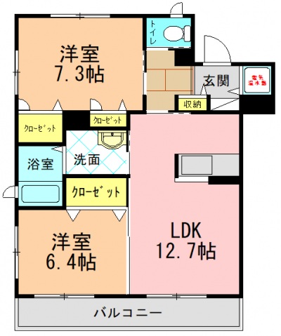 ＪＲ関西本線 王寺駅 徒歩16分 3階建 築13年の間取り写真