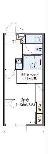 レオパレスフローラＭＫの間取り