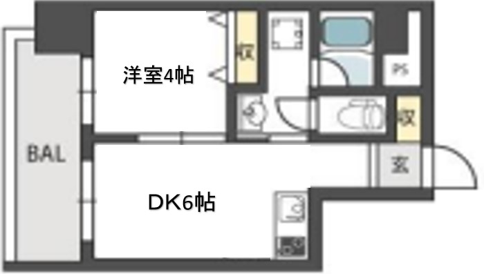 地下鉄千日前線 新深江駅 徒歩3分 10階建 築12年の間取り写真