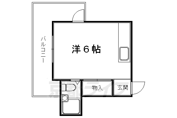 京都市左京区岩倉中大鷺町のマンションの間取り