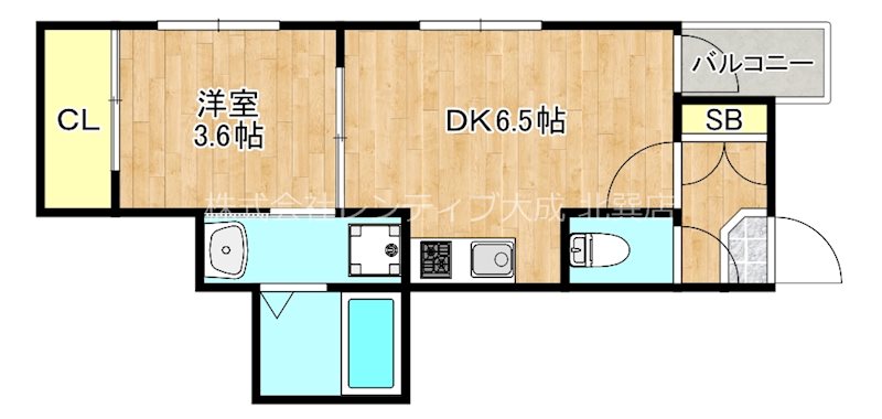 大阪市生野区小路のアパートの間取り