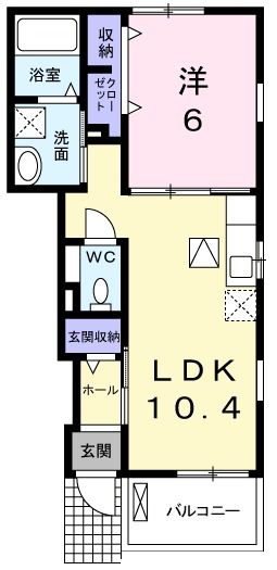 日立市東滑川町のアパートの間取り