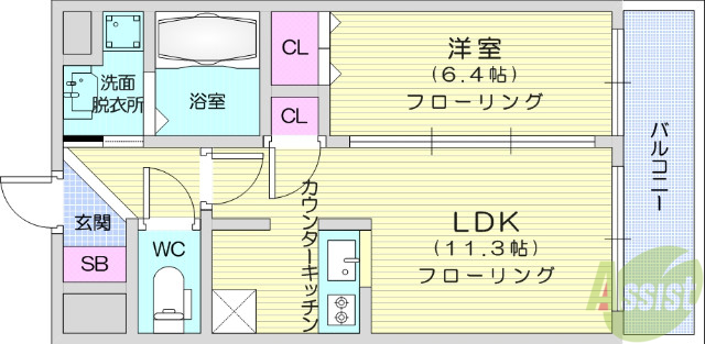 【ノーブルプレイス北四番丁の間取り】