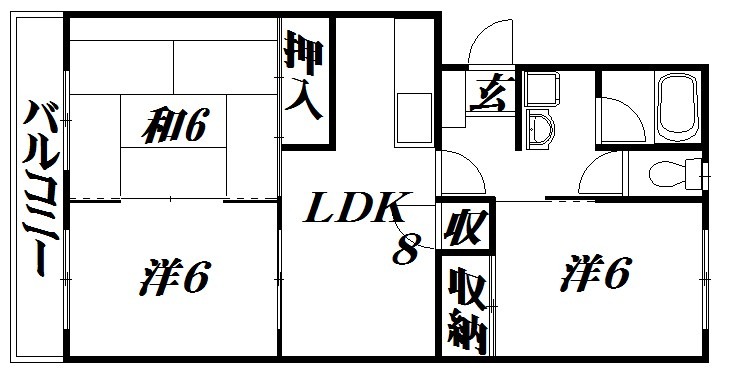 浜松市中央区萩丘のマンションの間取り