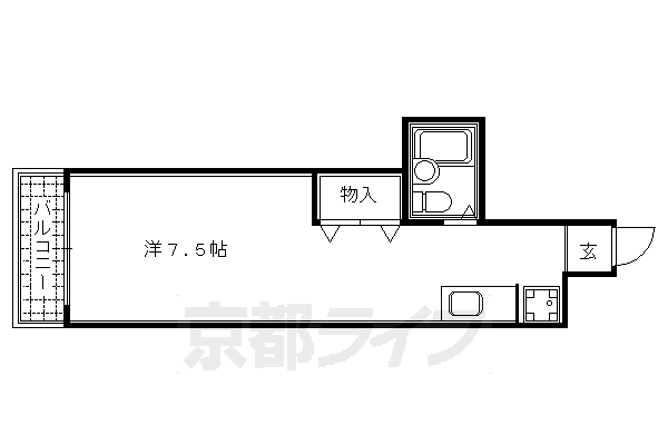 京都市東山区亀井町のマンションの間取り