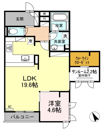 福山市御船町のアパートの間取り