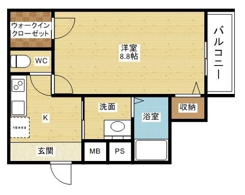 大阪市東淀川区北江口のアパートの間取り