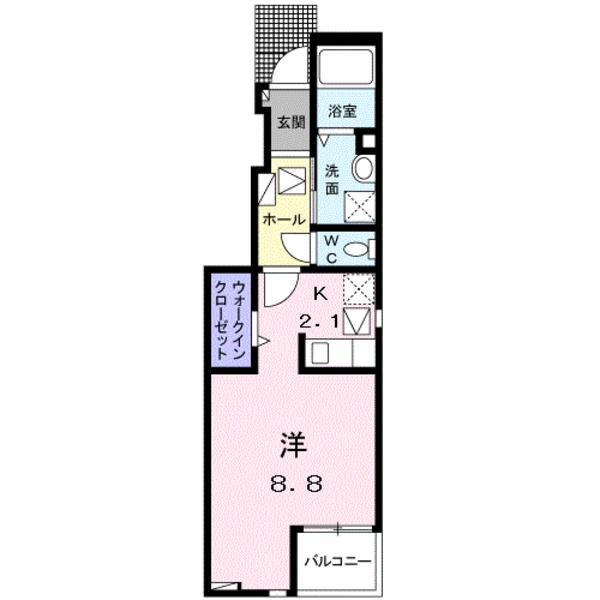 倉吉市米田町のアパートの間取り