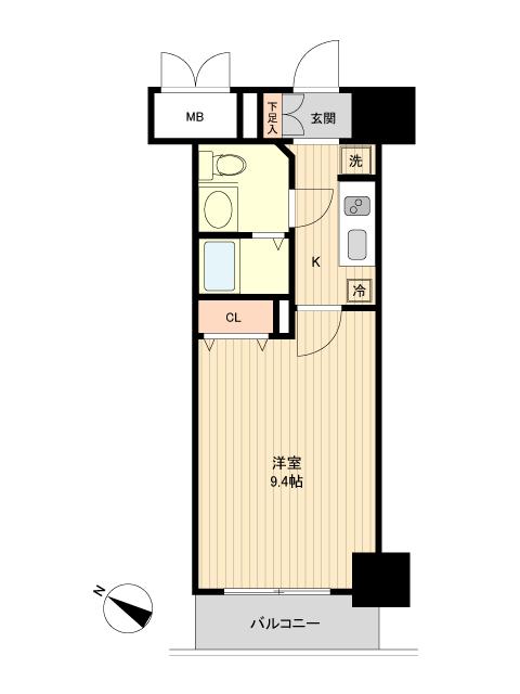 【仙台市青葉区木町通のマンションの間取り】