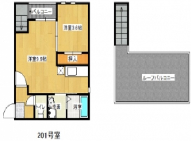 広島市西区新庄町のアパートの間取り