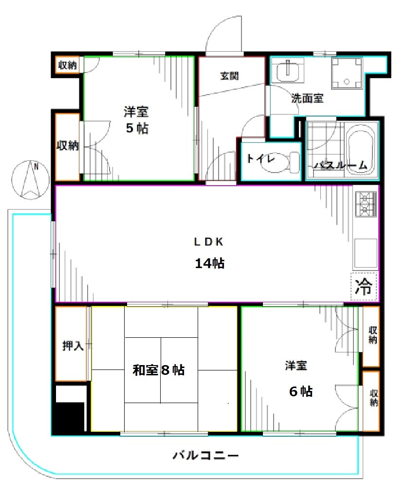 中野区白鷺のマンションの間取り