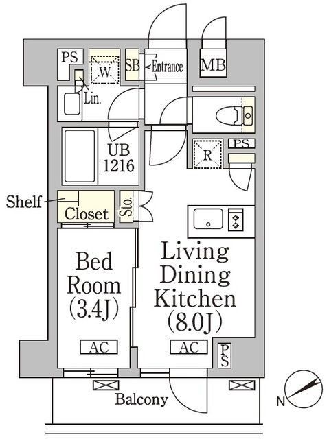 【新宿区高田馬場のマンションの間取り】