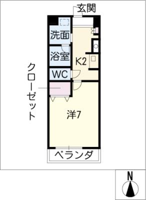 ラフィネ多屋IIの間取り