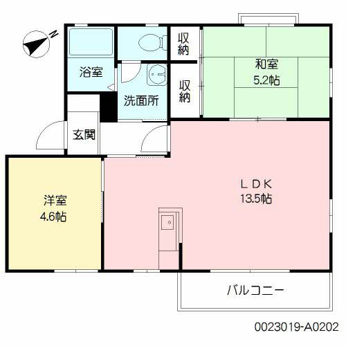 鹿児島市伊敷台のアパートの間取り