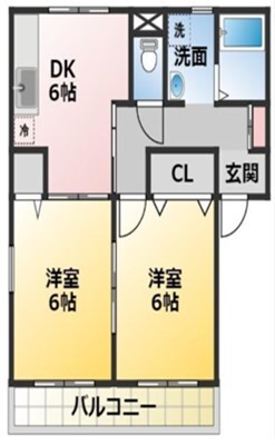 豊田市亀首町のアパートの間取り