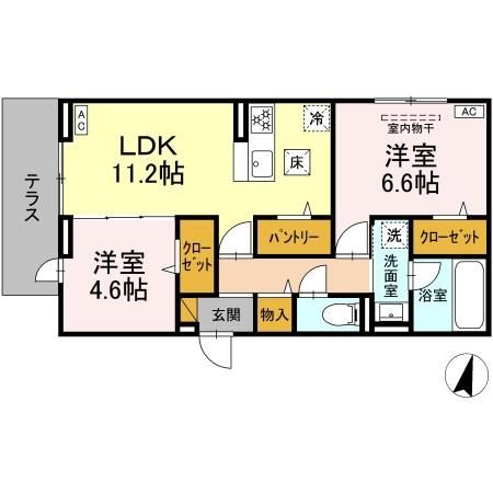 松戸市五香西のアパートの間取り