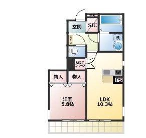 【立川市高松町のアパートの間取り】