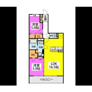 (仮称)プレアL河東の間取り