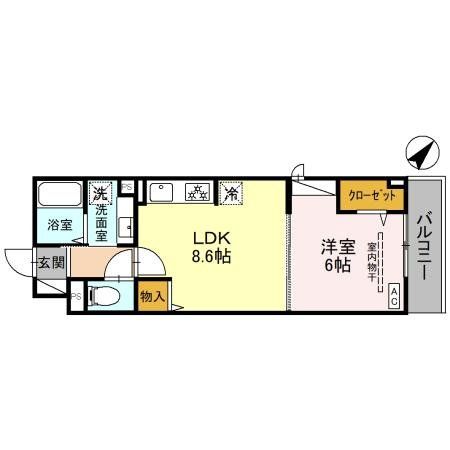 【大和市南林間のアパートの間取り】