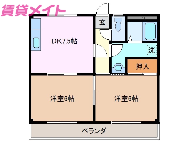 鈴鹿市大池のアパートの間取り