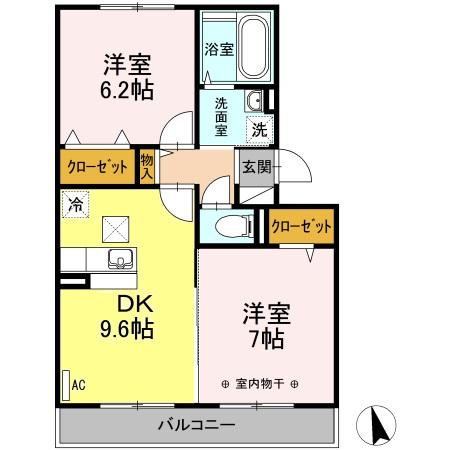 甲府市下鍛冶屋町のアパートの間取り