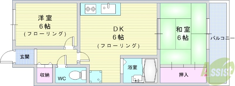 豊中市稲津町のマンションの間取り