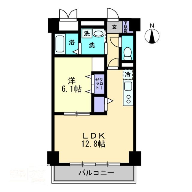 高松市上之町のマンションの間取り