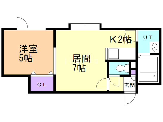 札幌市白石区中央二条のアパートの間取り