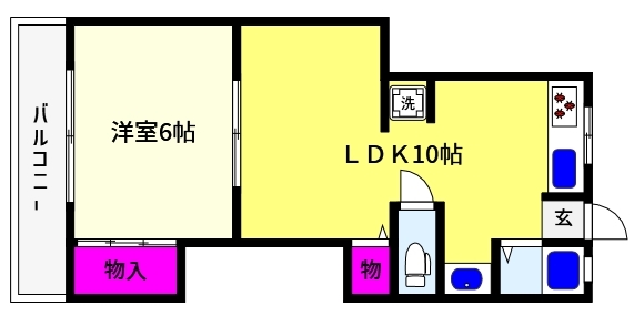 神戸市東灘区住吉山手のアパートの間取り