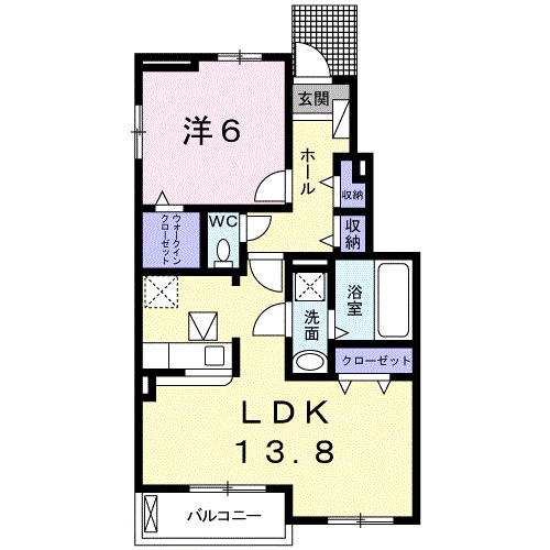 西尾市吉良町荻原のアパートの間取り