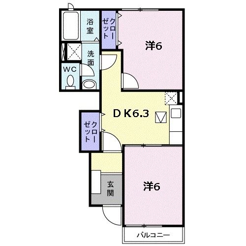 遠賀郡芦屋町山鹿のアパートの間取り