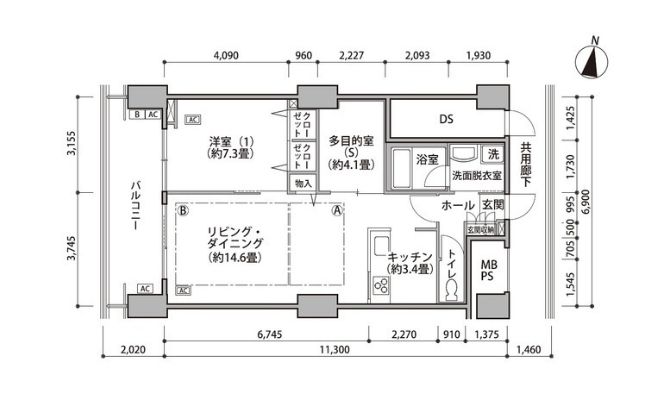 江東区東雲のマンションの間取り