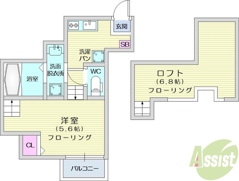 仙台市太白区南大野田のアパートの間取り