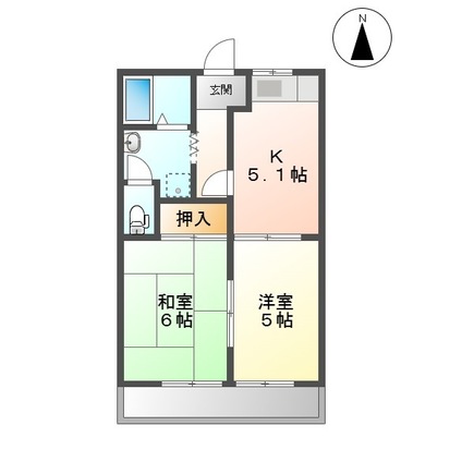 知多郡東浦町大字緒川のアパートの間取り