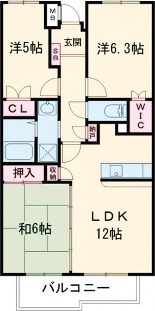 木津川市州見台のマンションの間取り