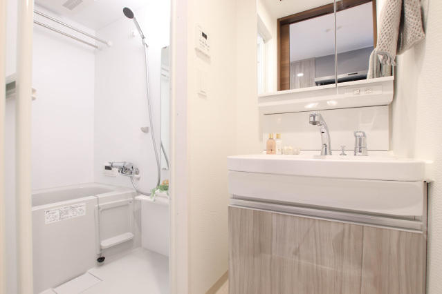 洗面設備　写真は別部屋です。