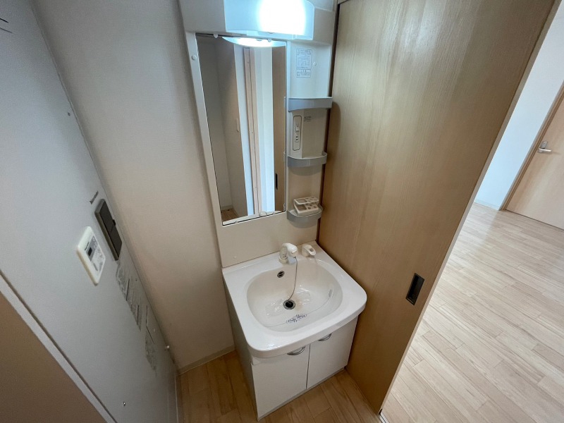 洗面設備　独立洗面台です。大きくてよいですね。シャンプーもできます。