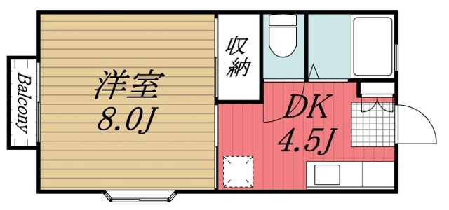 ＪＲ内房線 五井駅 徒歩16分 2階建 築41年の間取り写真
