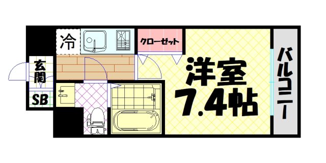 リヴィアス難波ルーチェの間取り写真