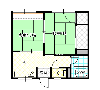 岡山市南区浦安本町のアパートの間取り