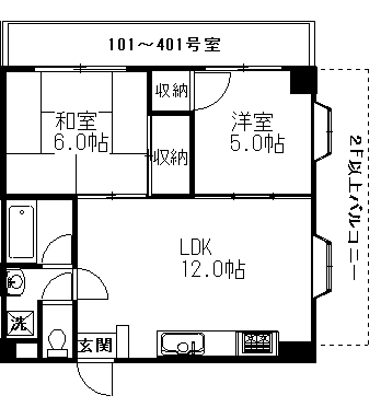 ファミール中町A棟の間取り