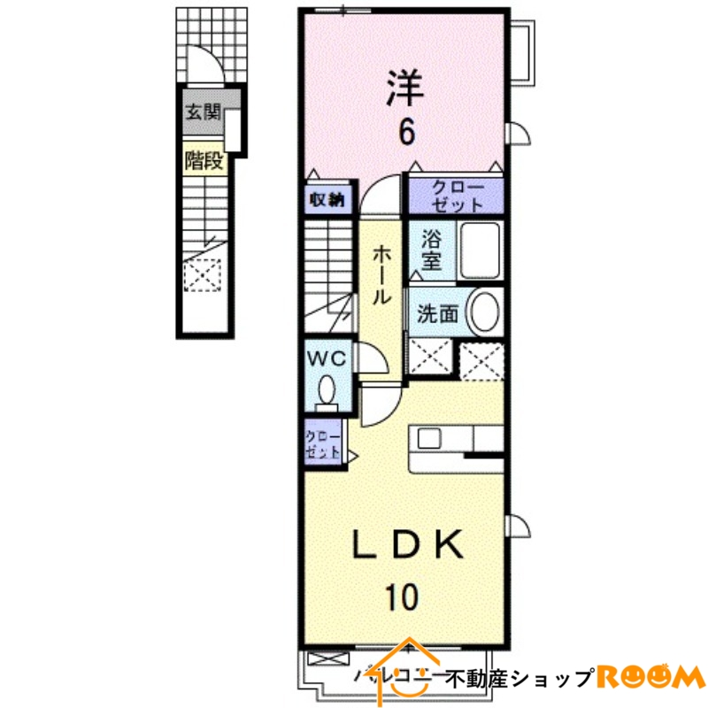 八女市稲富のアパートの間取り