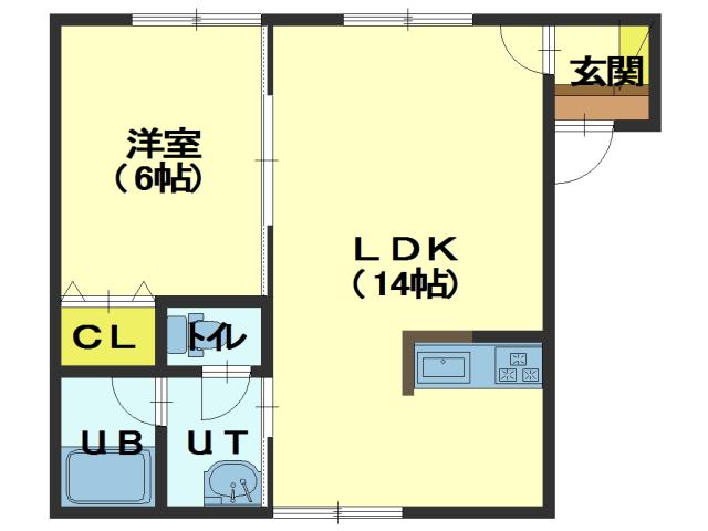 北斗市中野通のアパートの間取り