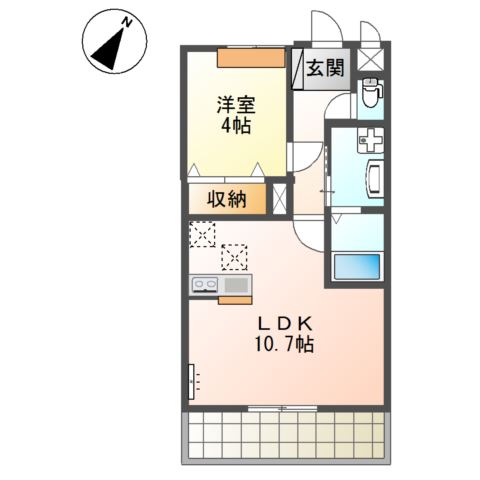 姫路市大津区北天満町のアパートの間取り