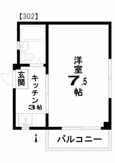 川崎市幸区小向西町のアパートの間取り