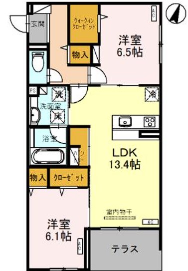 さいたま市北区本郷町のアパートの間取り